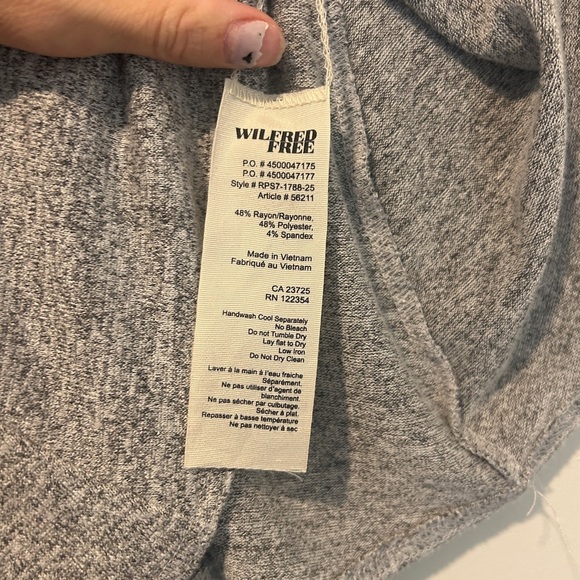 Wilfred Free Flowy Racerback Semi-Cropped Tank Top in Heather Grey ~ size XS - Picture 3 of 6